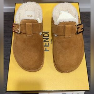 BRAND NEW!! Fendi SABOT CROSTA + MONTONE Slides